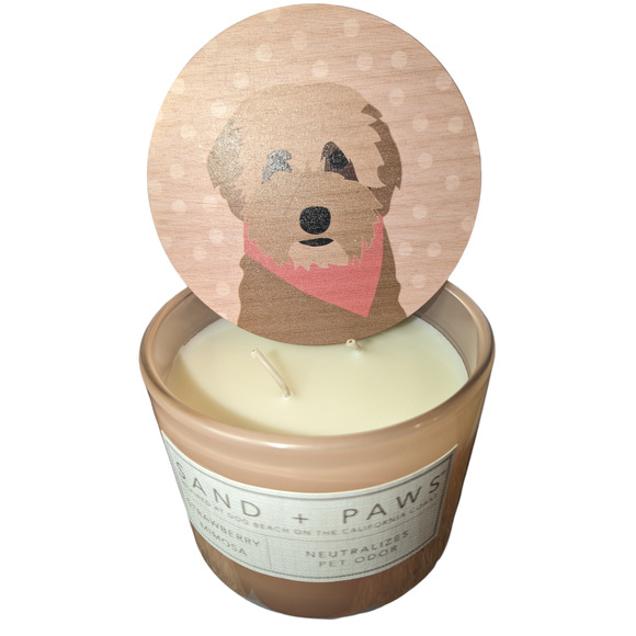 Sand + Paws Labradoodle Strawberry Mimosa Candle - Gift wrapped! - Picture 2 of 5